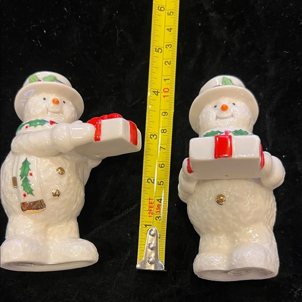 Lenox Happy Holly Days Snowmen Salt & Pepper Shakers